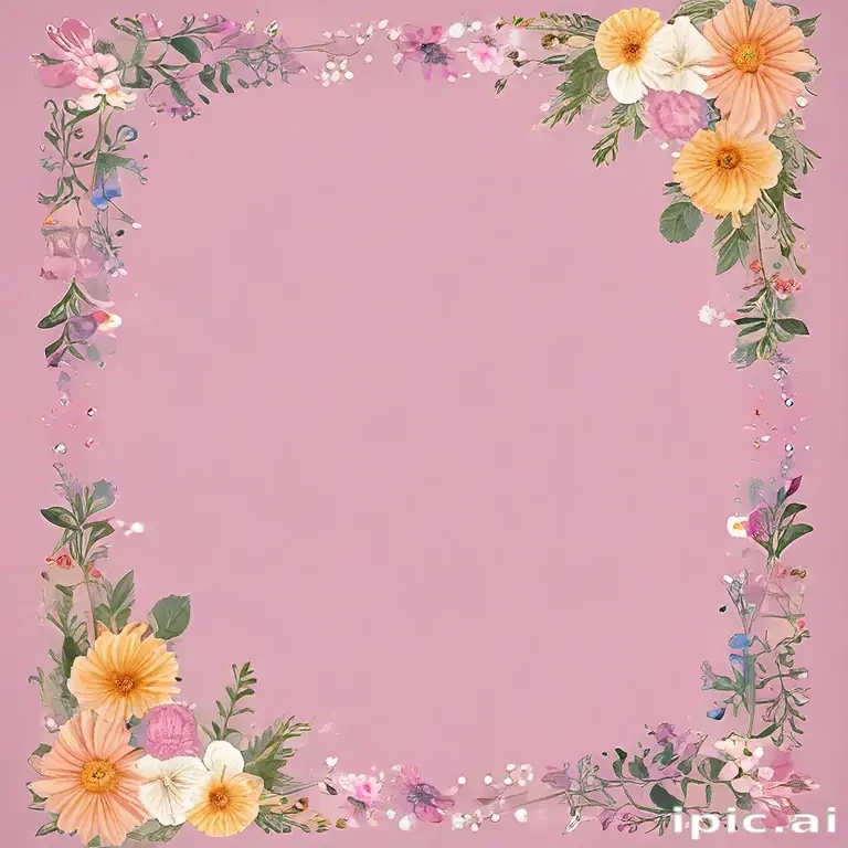 flowery border clipart