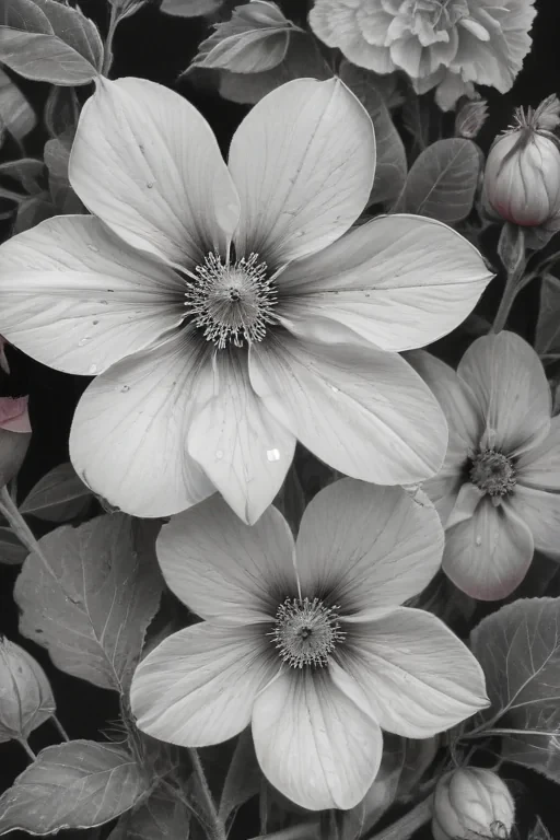 pencil drawn flowers