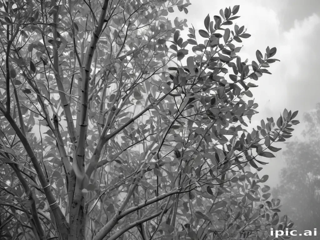 eucalyptus clipart black and white