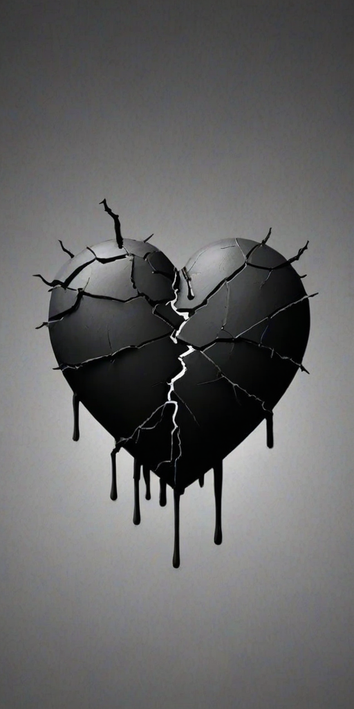 broken heart black