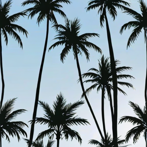 transparent palm trees