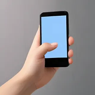 hand holding phone png