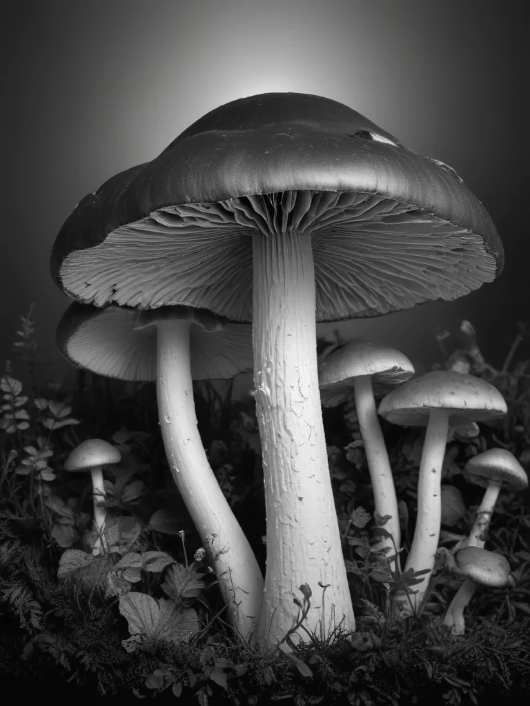 mushroom clipart black and white