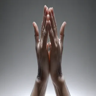 transparent praying hands