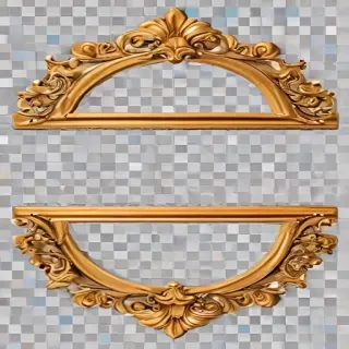 rectangle gold frame png