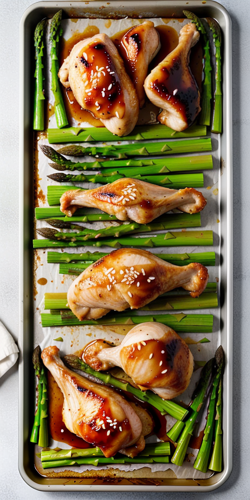 sheet pan miso honey chicken and asparagus