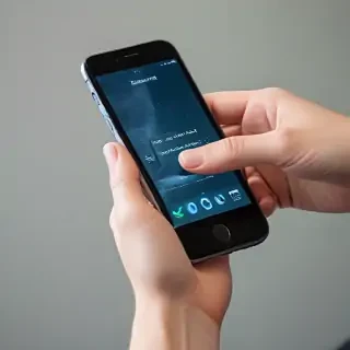 hand holding a phone