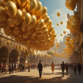 golden balloons