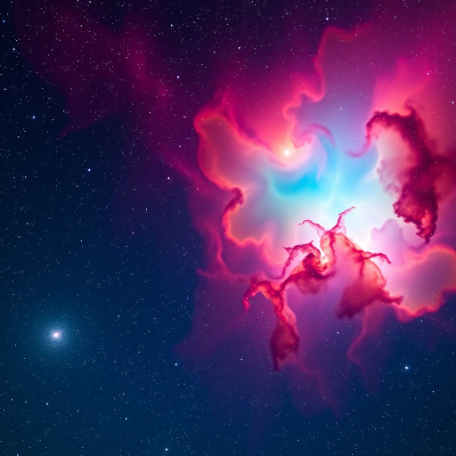 Create a vibrant cosmic scene showcasing colorful nebulae with bright stars, captured with a DSLR camera at ISO 800, aperture f/2.8, shutter speed 30 seconds, using a wide-angle lens at 24mm, in high dynamic range for enhanced detail and depth.