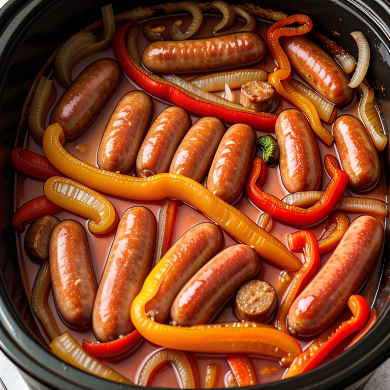 sausage onions and peppers in crock pot