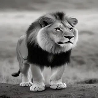 lion black and white