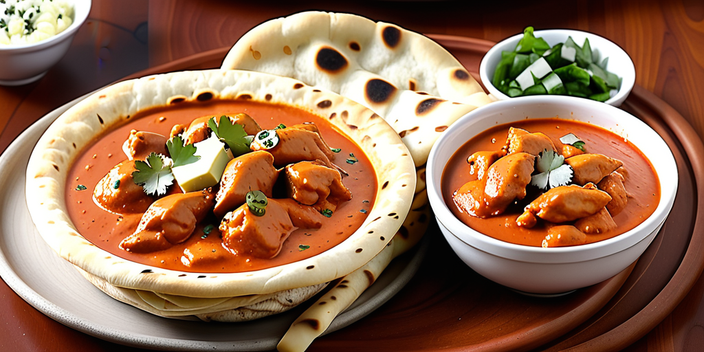 butter chicken and butter naan