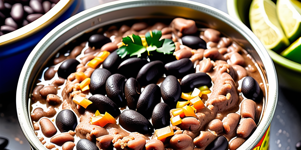 refried beans from black beans in a can