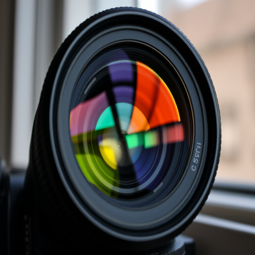 Generate a high-resolution image of a camera lens showcasing a Canon zoom lens 4x with intricate details and reflections, using a DSLR camera, 50mm lens, f/2.8 aperture, ISO 100, 1/125 sec shutter speed, natural lighting from a window, with a shallow depth of field to enhance the lens features.