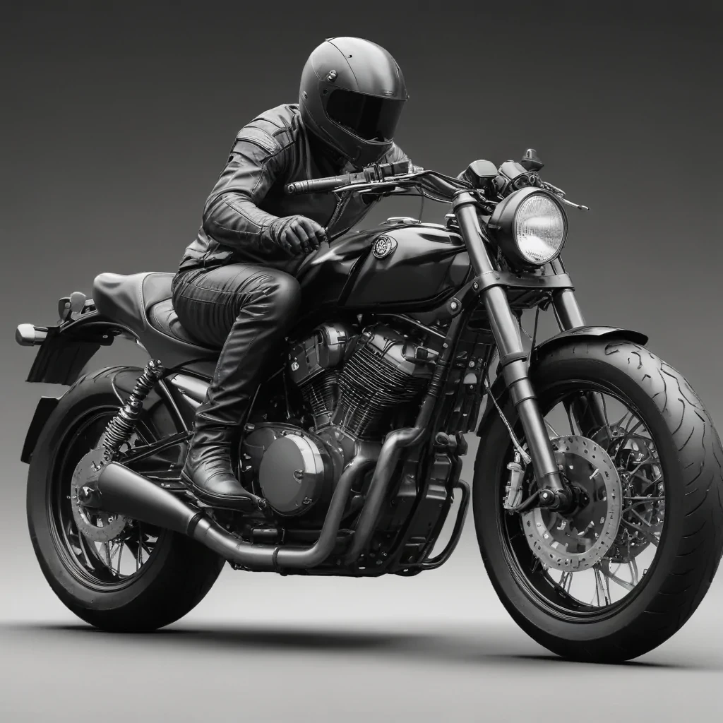 motorcycle clipart black and white