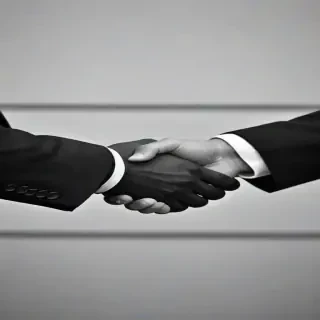 handshake black and white
