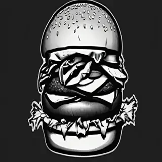 burger clipart black and white