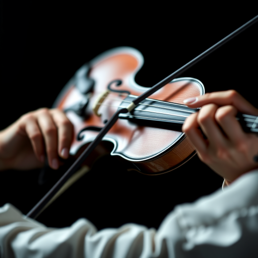 detailed edges, detailed image, perfection style, A cinematic detailed image of a woman playing a violin on a black background with both her hands, movie themed, sharp, detailed background, epic cinematic photography, artistic style, dramatic light style, cinematic color style, Kodak 35mm film style, detailed style, hand focus style, solo, simple background, 1boy, holding, male focus, black background, instrument, out of frame, realistic, music, playing instrument, holding instrument, violin, bow (music), fingernails, holding violin, photorealistic, hand focus