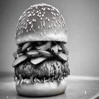 burger clipart black and white