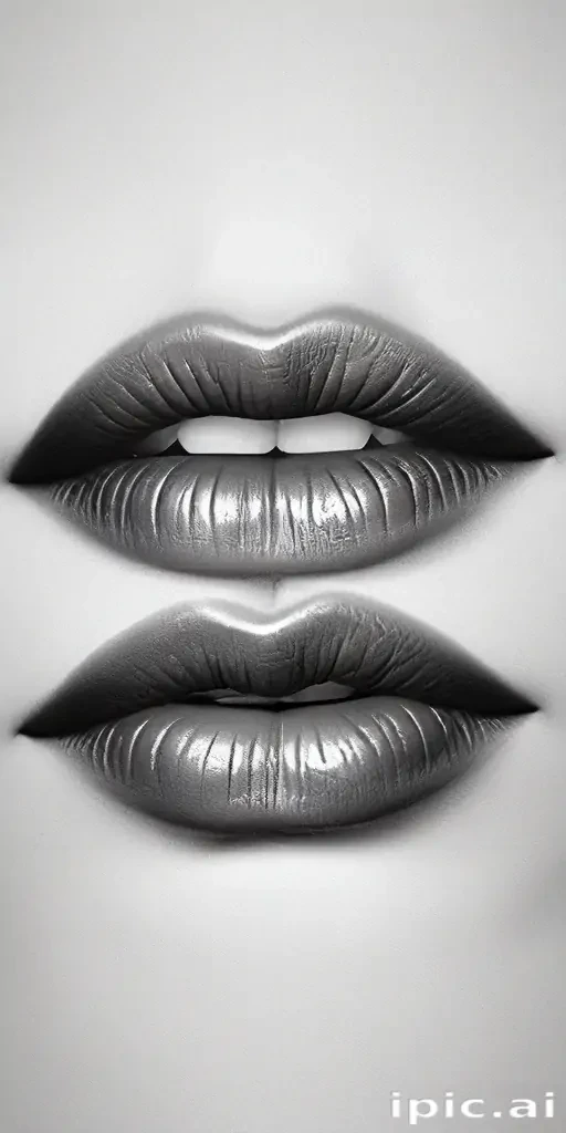 lips clipart black and white