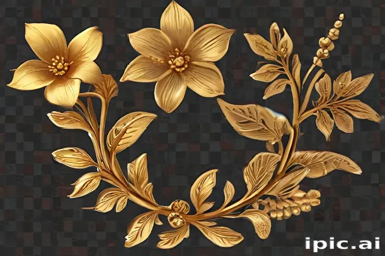 gold flowers png