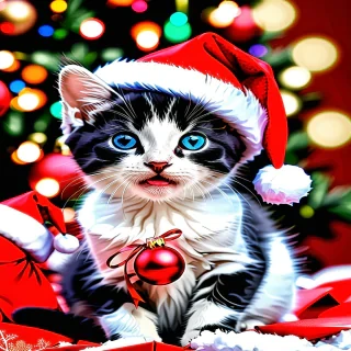 merry christmas images with cats