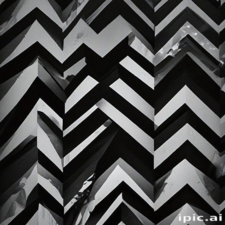 Stylized Black and White Chevron Pattern with Bold Geometric Design ...