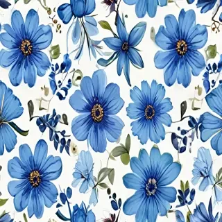 blue flowers clipart