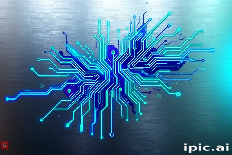 Bold "Cyberpunk Circuitry" tattoo concept incorporating vivid electric blue and neon green lines resembling computer circuits and data streams, set against a metallic silver background, with occasional bursts of holographic elements adding a three-dimensional quality to the design, perfect for tech enthusiasts and futurists who want to showcase their love for cutting-edge technology and digital aesthetics