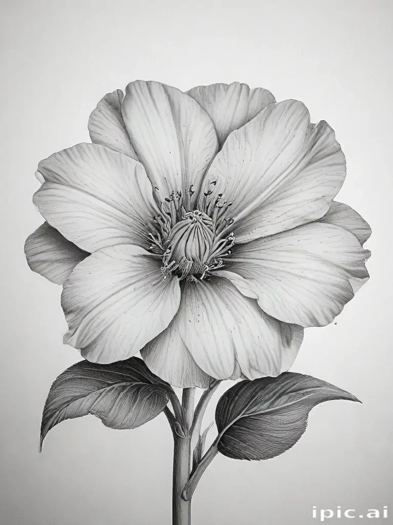 pencil drawings of flowers