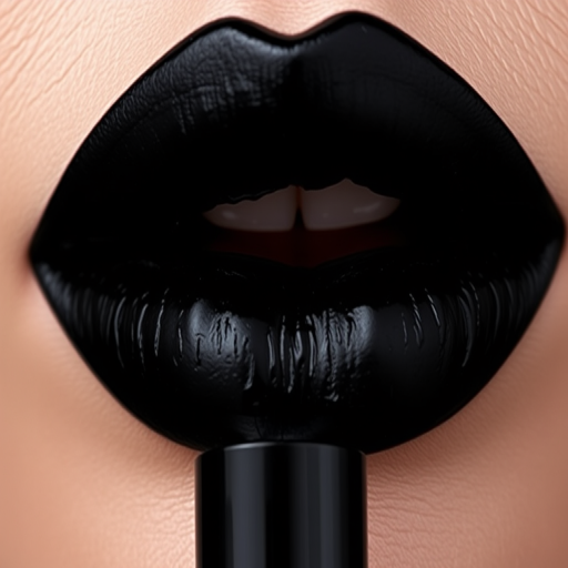Dramatic "Velvet Noir" lip stain delivering intense black pigmentation with a velvety finish, perfect for gothic and high-fashion looks that demand ultimate impact