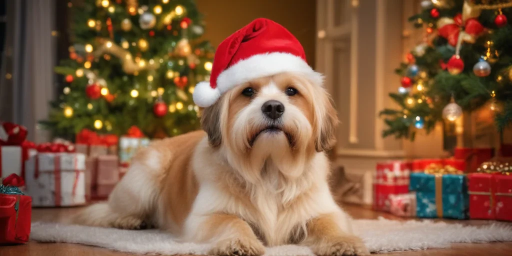 dog christmas background