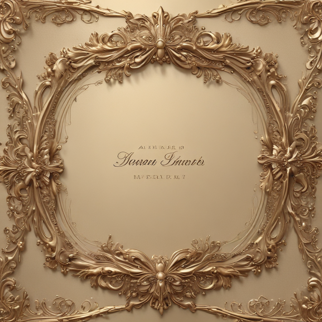 Elegant Golden Frame with Intricate Floral Designs and Decorative Elements