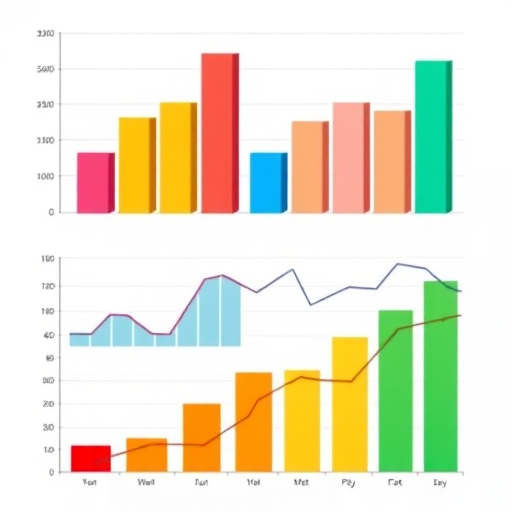 Generate a high-resolution vector-style image of colorful bar graphs in a modern design, using a 50mm lens at f/8 aperture, ISO 100, with a sharp focus and a clean white background for enhanced clarity.