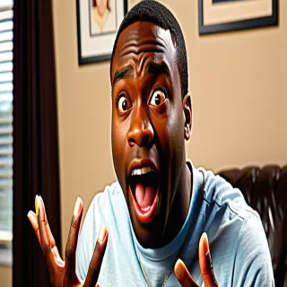 black guy suprised
