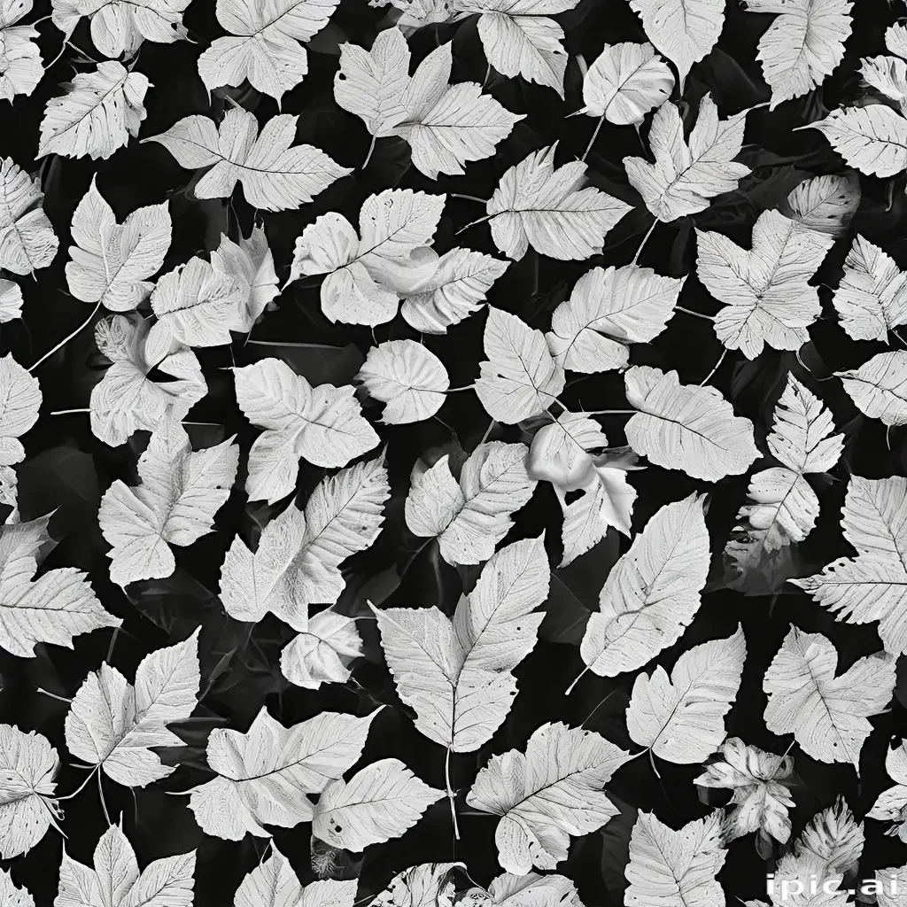 leaf white and black