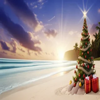 beach christmas wallpaper