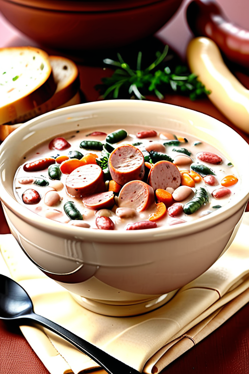 creamy bean soup with kielbasa