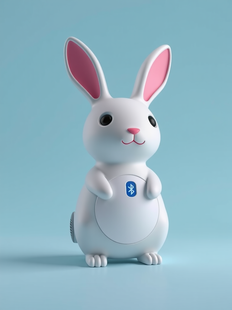 Bluetooth speaker, stylish, rabbit shaped,Individual object,a computer rendering,simple_background,octane render,morphyrichard