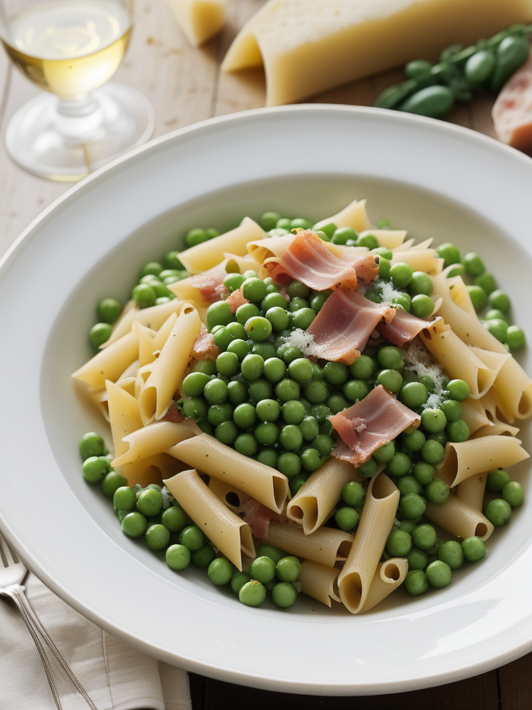 pasta with pancetta and peas
