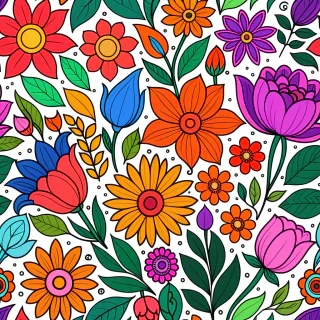color drawings of flowers