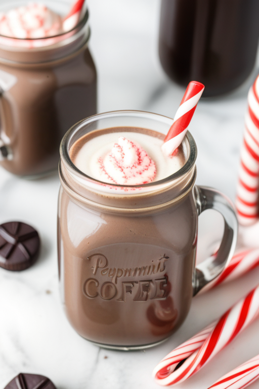 homemade peppermint mocha coffee creamer