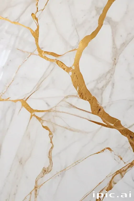 white and gold marble