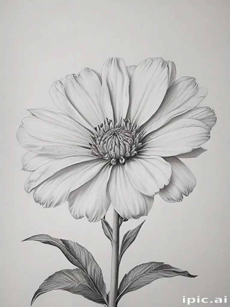 flower pencil drawing