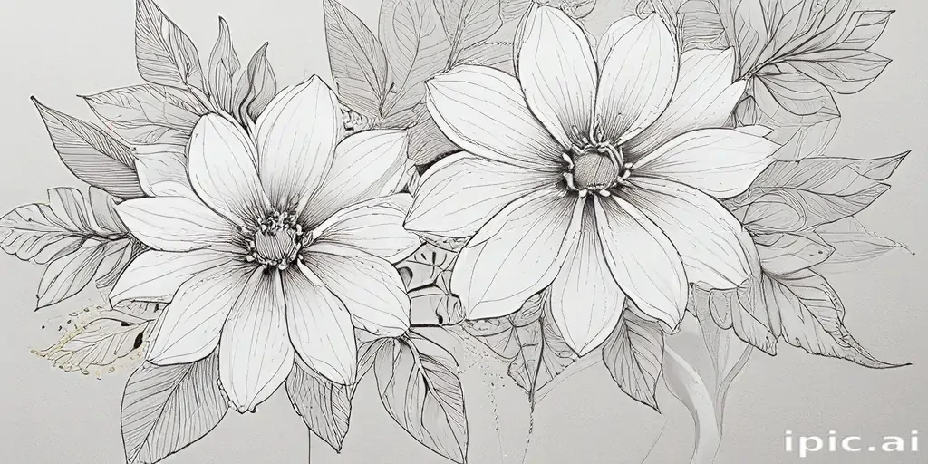 line work flowers