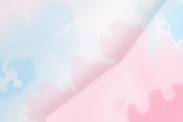 create a soft abstract watercolor background with gentle pink and blue hues, capturing the subtle blending of colors, using a Canon EOS R5 with a 50mm f/1.2 lens, aperture at f/4, ISO 100, shot from a high angle with a natural light source for enhanced texture and saturation.