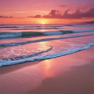 pink beach sunset