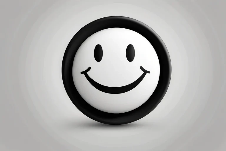 smiley face black and white