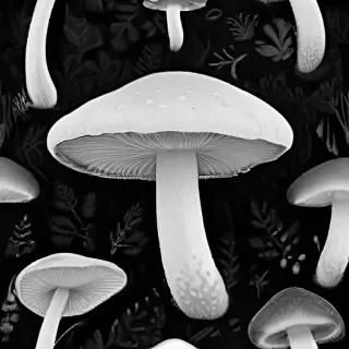 mushroom black and white