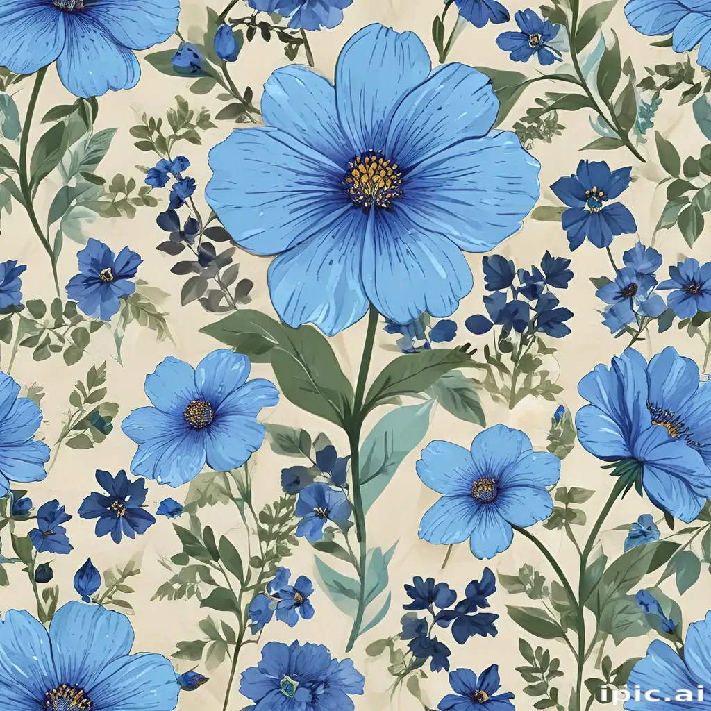 blue flowers clipart